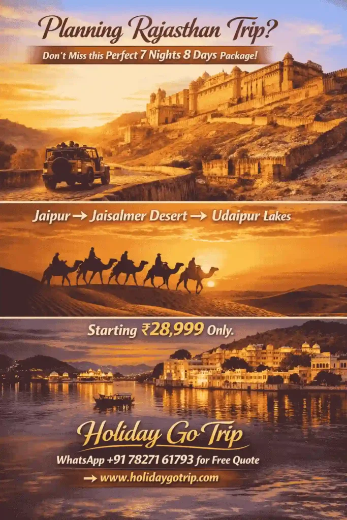 Jodhpur Mehrangarh Fort view from Blue City - included in Rajasthan tour packages 8 nights 9 days