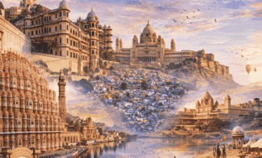 Rajasthan tour packages 10 nights 11 days itinerary map Jaipur Amer Fort morning view Bikaner Junagarh Fort exterior Jaisalmer desert camel safari sunset Luxury desert camp tent Rajasthan Mehrangarh Fort Jodhpur Udaipur City Palace lake view Pushkar lake evening aarti Mount Abu Dilwara temple Rajasthan family tour SUV travel Honeymoon couple Udaipur boat ride Rajasthani folk dance desert camp Jawai leopard safari Rajasthan Chand Baori stepwell Rajasthan palace hotel interior