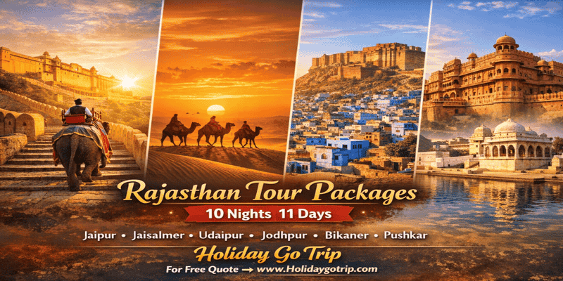 Rajasthan Tour Packages 10 Nights 11 Days. Rajasthan Tour Packages 10 Nights 11 Days Amber Fort Jaipur 2026. Jaisalmer Desert Camp Sunset Camel Ride.