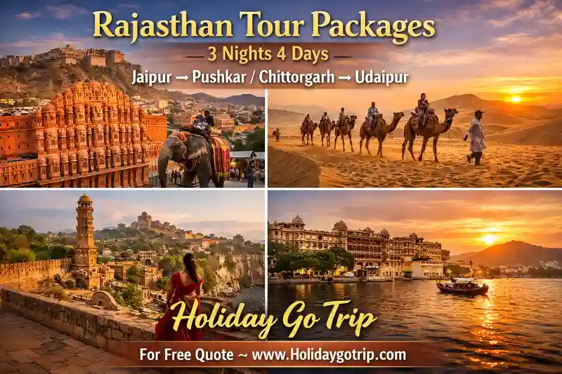 Romantic boat ride on Lake Pichola at sunset, a key highlight of our 3 nights 4 days Udaipur tour.