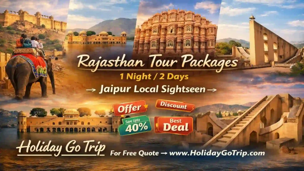 Chokhi Dhani cultural dinner during Jaipur local sightseeing 1 night 2 days honeymoon tour