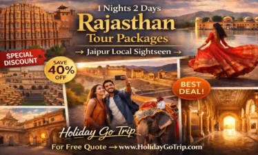 Jaipur local sightseeing 1 night 2 days at Hawa Mahal pink city view