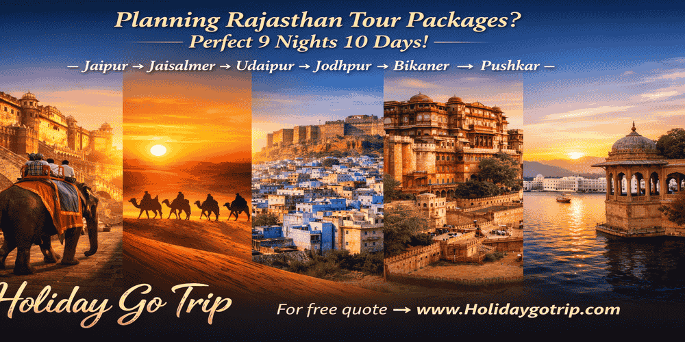 Rajasthan Tour Packages 9 Nights 10 Days. Tourists enjoying a cultural evening at a desert camp in Jaisalmer included in 9 nights