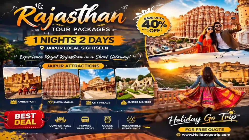 Jaipur local sightseeing 1 night 2 days package at Amber Fort with private guide 2026-27