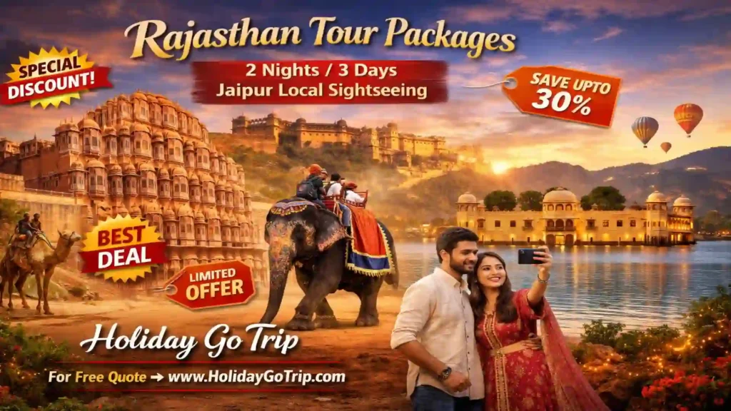 Tourists posing in front of Hawa Mahal during Jaipur Local Sightseeing 2 Nights 3 Days trip.