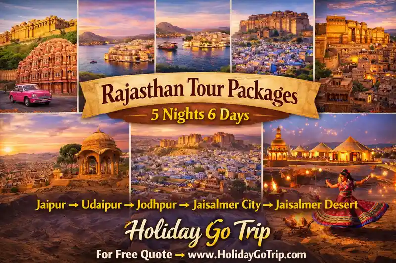 Couple sitting by bonfire at a desert camp included in our Rajasthan tour packages 5 nights 6 days.