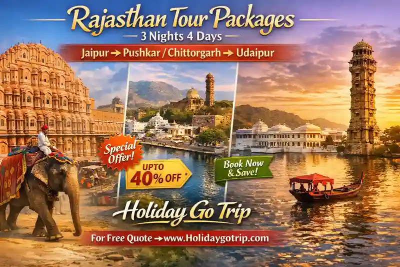 Scenic view of Amer Fort in Jaipur included in our 3 nights 4 days Rajasthan tour package