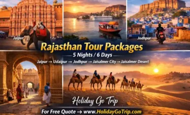 Family enjoying jeep ride at Amer Fort during a 5 nights 6 days Rajasthan tour package.