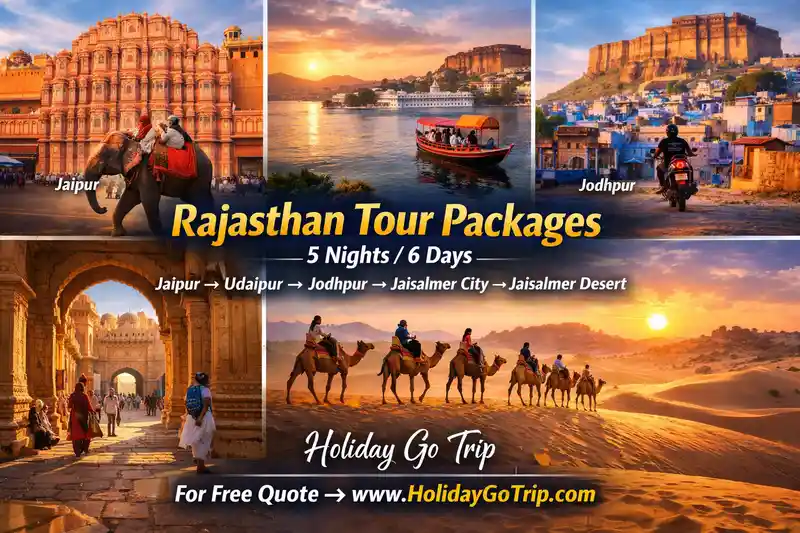Family enjoying jeep ride at Amer Fort during a 5 nights 6 days Rajasthan tour package.