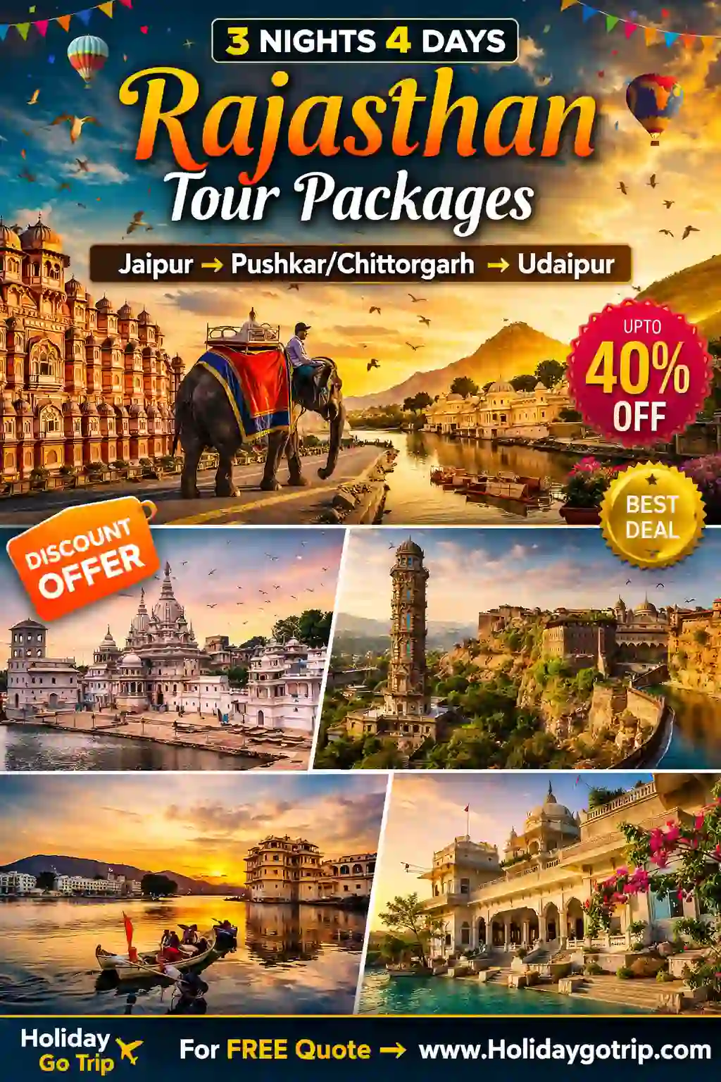 Rajasthan Tour Packages 3 Nights 4 Days Lake Pichola