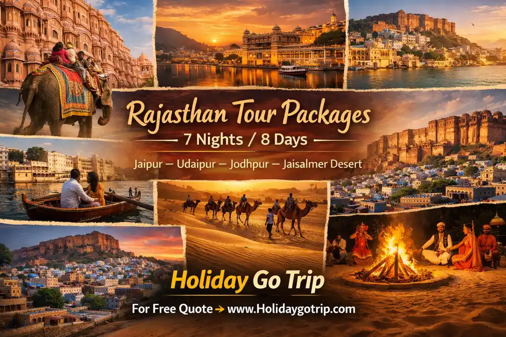 Jaipur Hawa Mahal view with blue sky - included in Rajasthan tour packages 8 nights 9 days