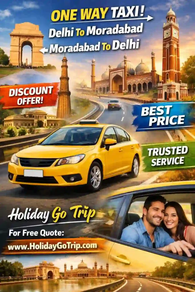 Comfortable AC interior of Delhi to Moradabad One Way Taxi with spacious seats