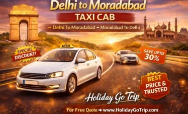 Delhi to Moradabad Taxi on smooth NH-9 highway with happy family