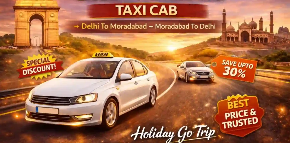 Delhi to Moradabad Taxi on smooth NH-9 highway with happy family