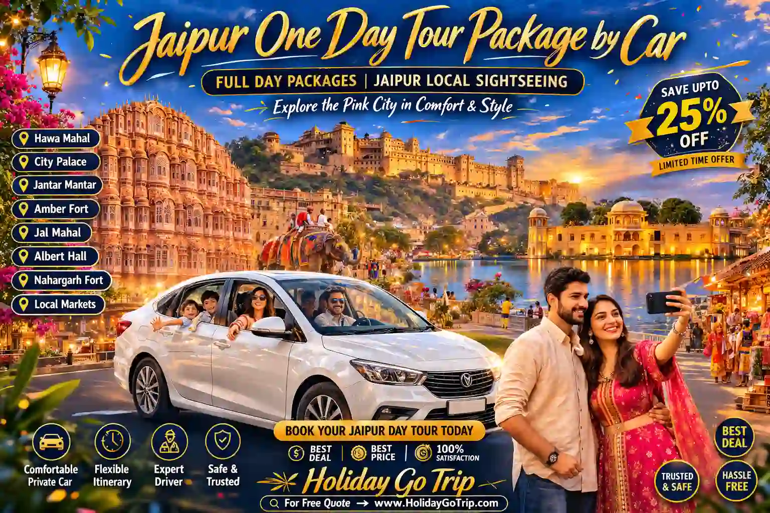 Jaipur City Tour Cab at Hawa Mahal – Pink City sightseeing