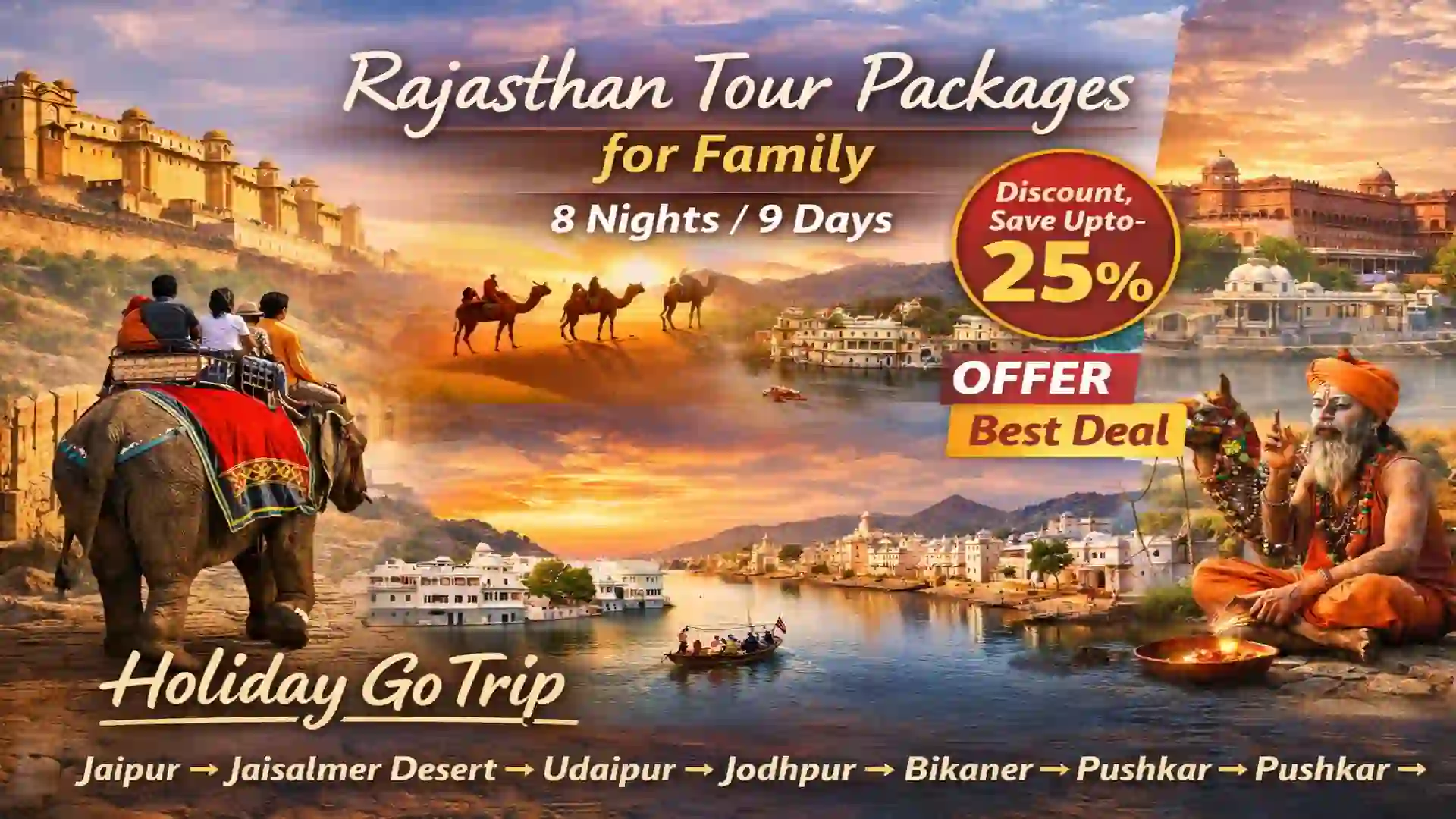 Family Rajasthan tour with desert camp experience in Jaisalmer
