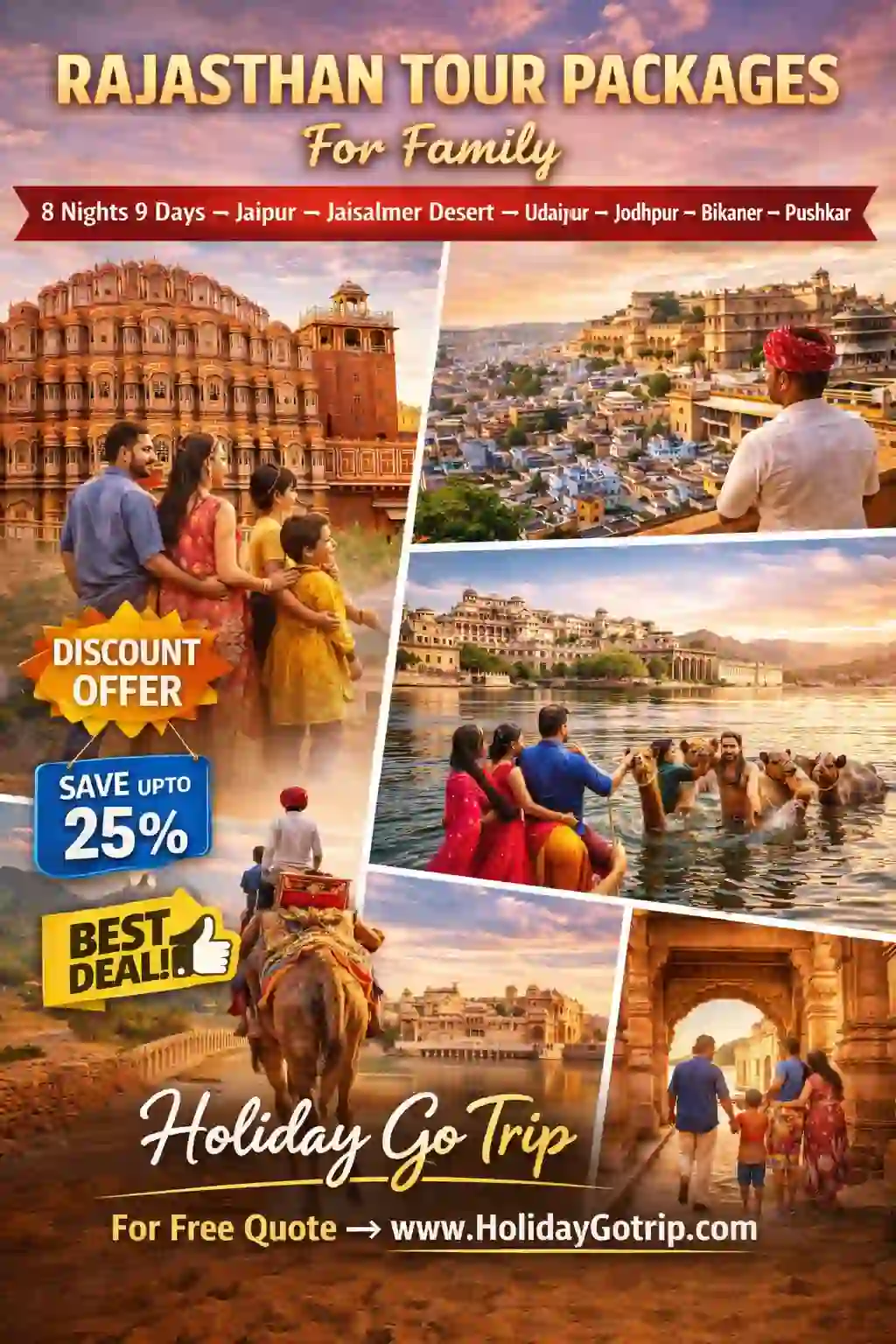 Senior citizens enjoying slow-paced Rajasthan family tour